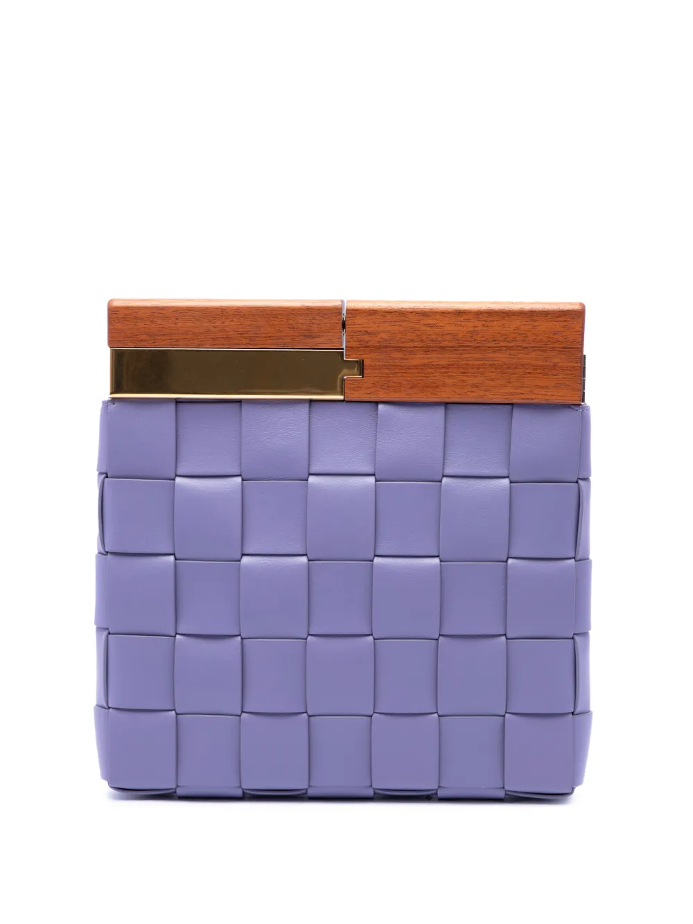 Bottega Veneta Pre-Owned 2012-2026 Lambskin Maxi Intrecciato The Snap clutch bag - Viola