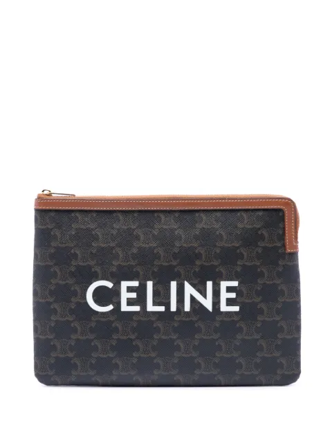 Celine Pre-Owned 2019 Small Triomphe Coated Canvas clutch bag