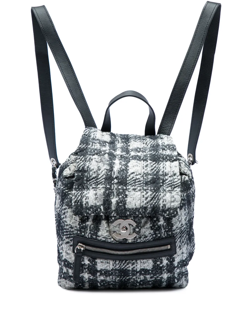 CHANEL Pre-Owned 2013-2014 CC Nylon Tweed Printed backpack - Nero