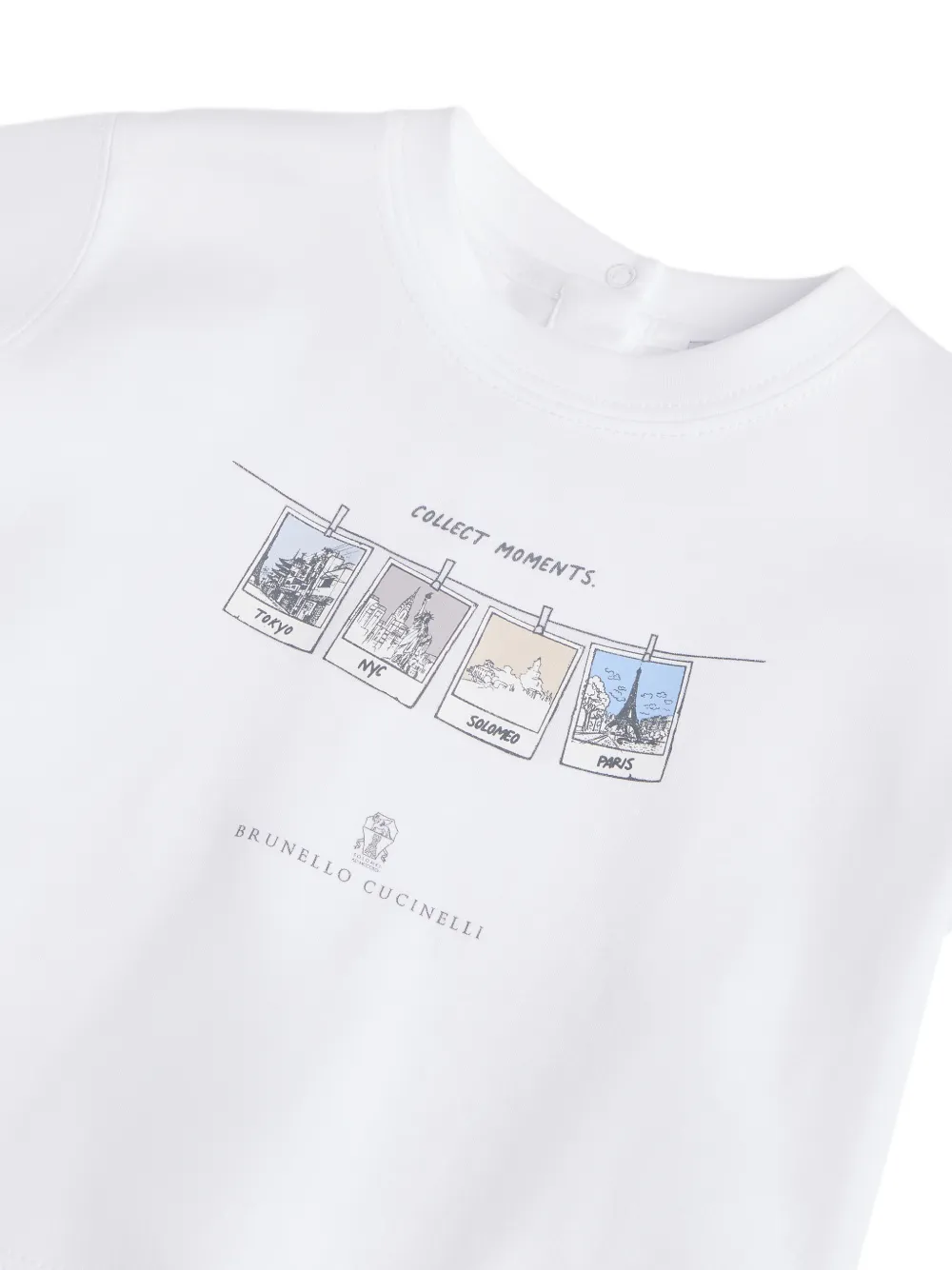 Brunello Cucinelli Kids graphic-print long-sleeve T-shirt Wit
