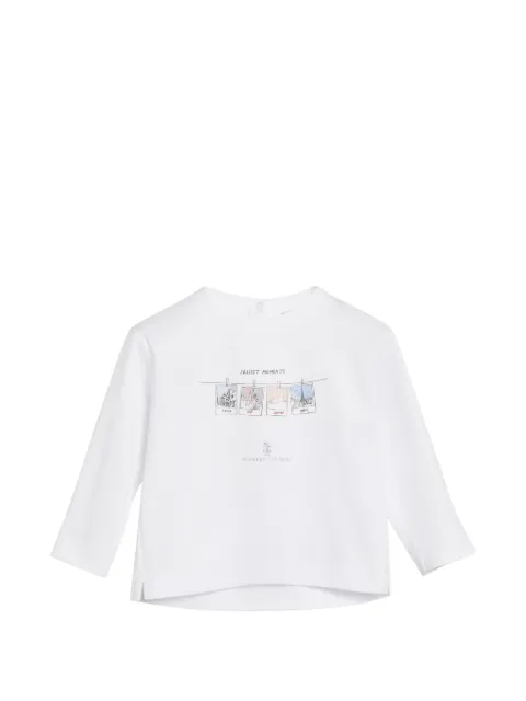 Brunello Cucinelli Kids graphic-print long-sleeve T-shirt