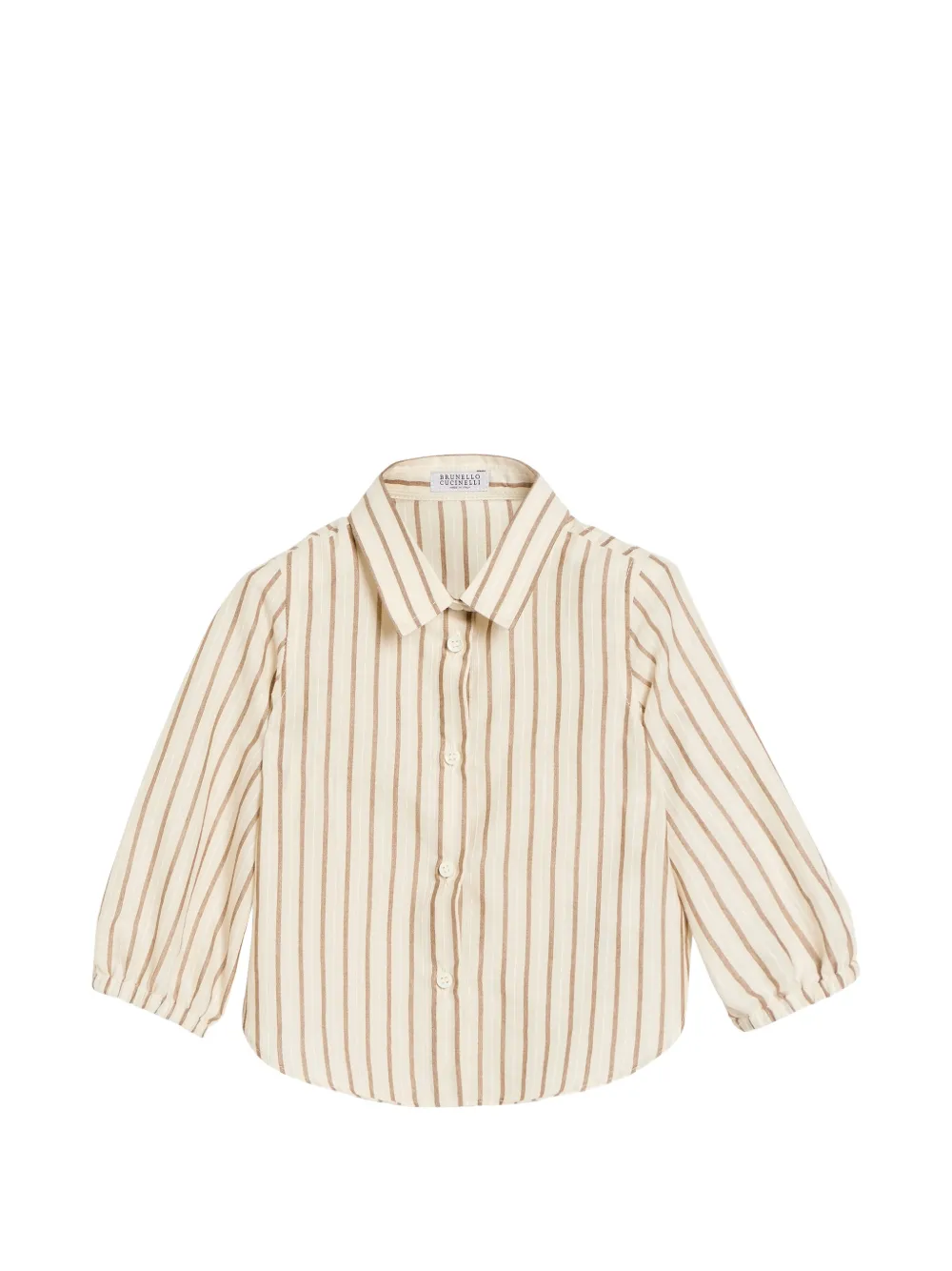 Brunello Cucinelli Kids Gestreiftes Bernie Hemd - Nude