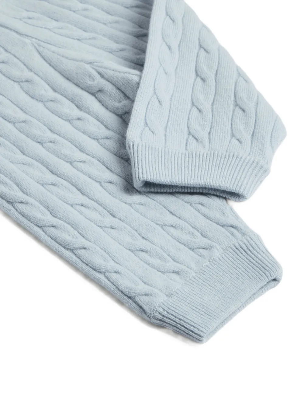Brunello Cucinelli Kids Bernie cable-knit cashmere trousers Blauw