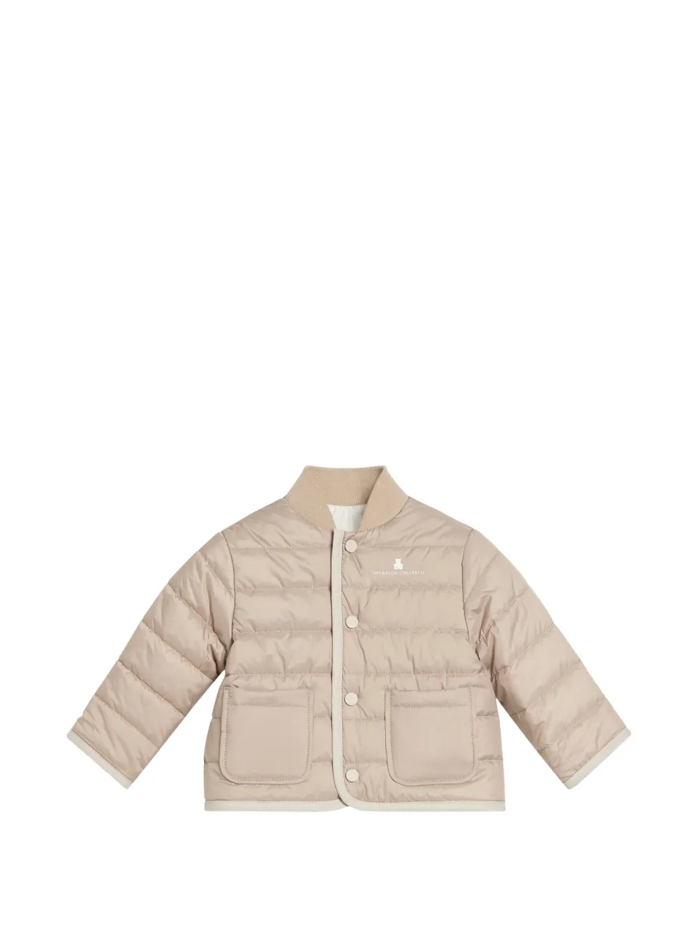 Brunello Cucinelli Kids Wattierte Baby Bernie Jacke - Nude