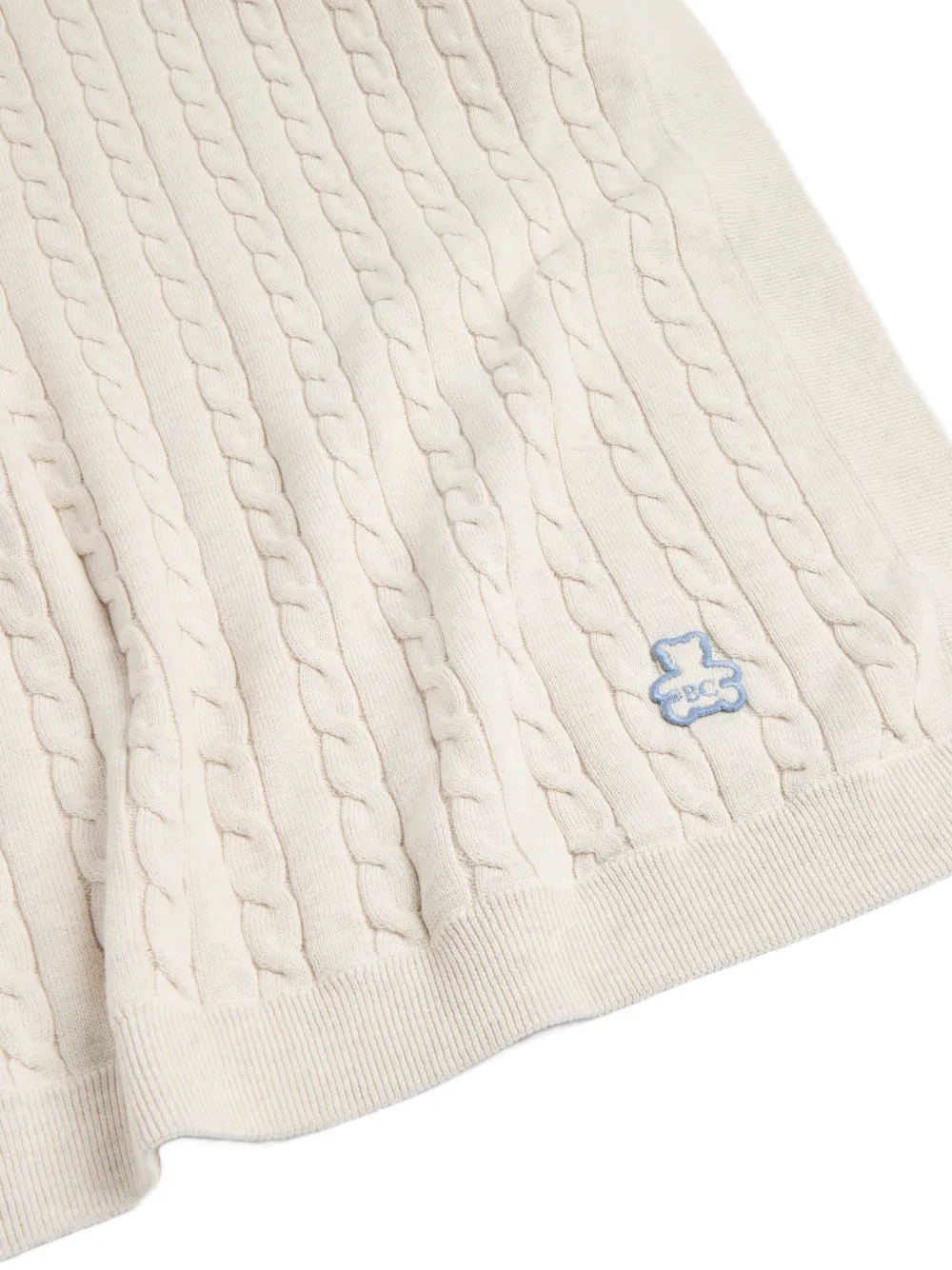 Brunello Cucinelli Kids Baby Bernie cable-knit blanket Beige