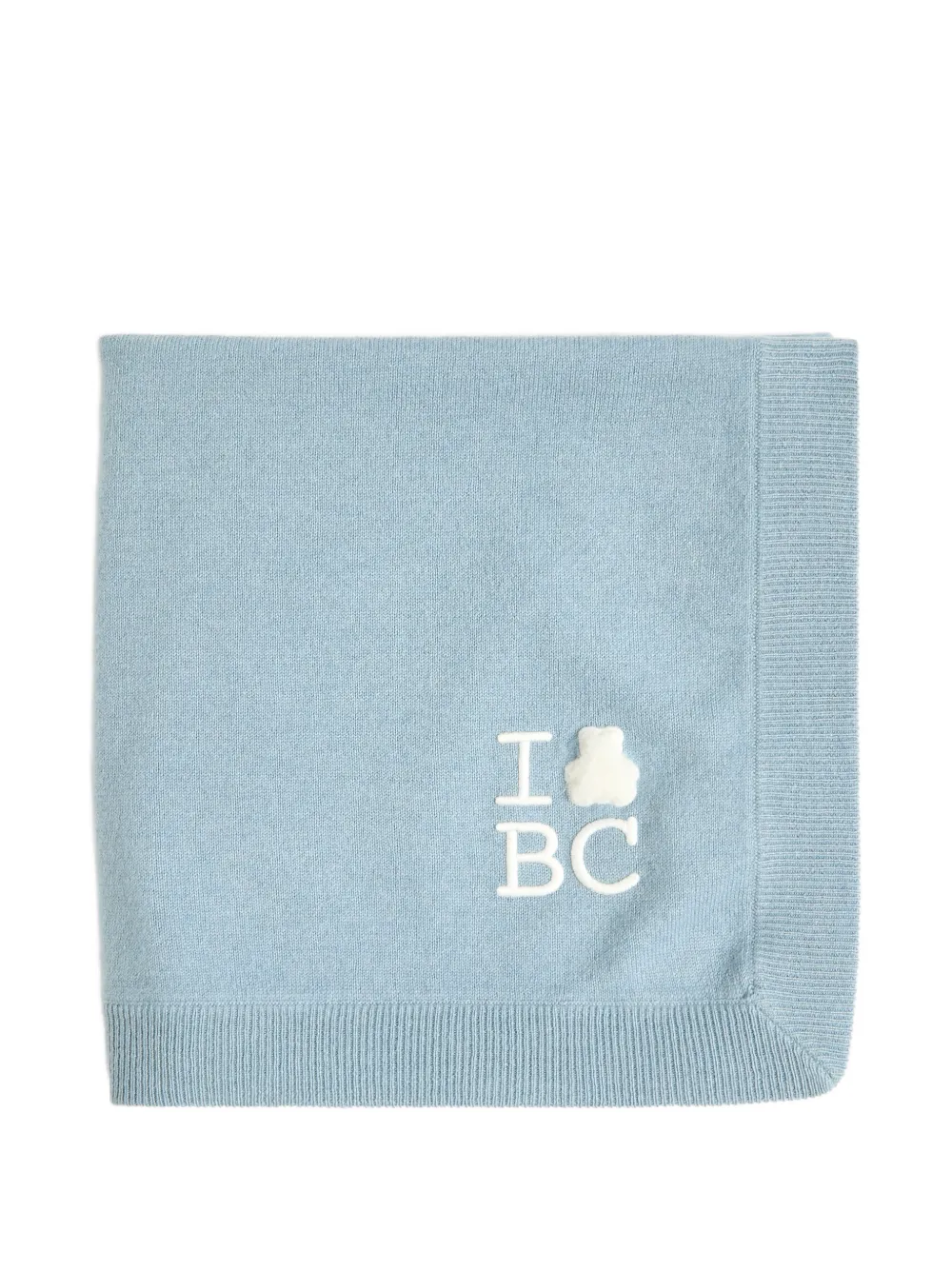 Brunello Cucinelli Kids Coperta Bernie in cashmere con logo - Blu