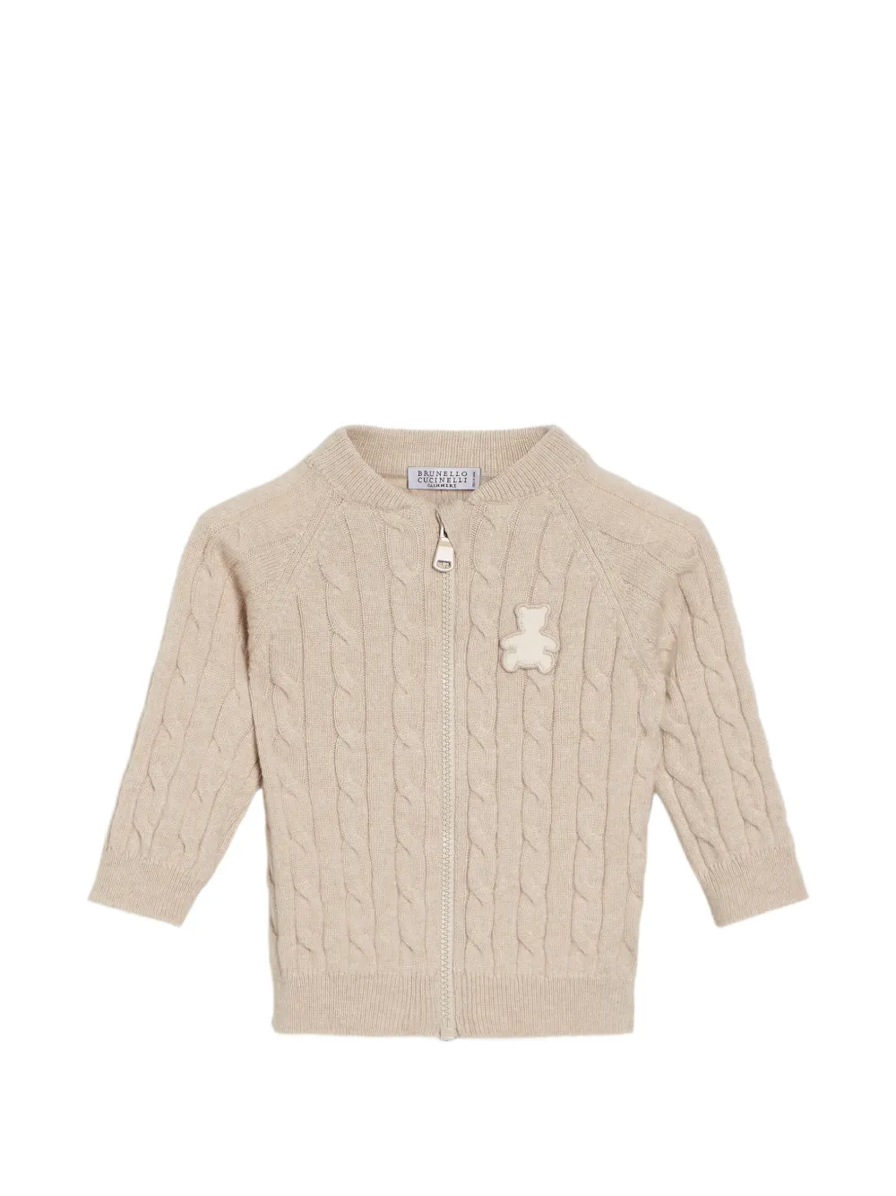 Brunello Cucinelli Kids Bernie cable-knit sweater Beige