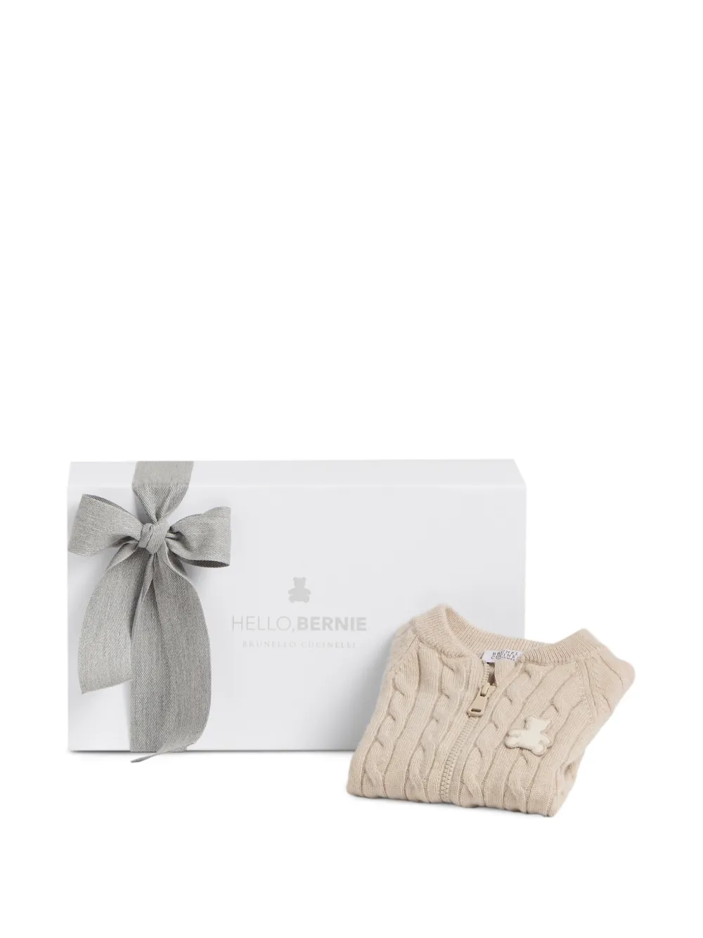 Brunello Cucinelli Kids Bernie cable-knit sweater Beige