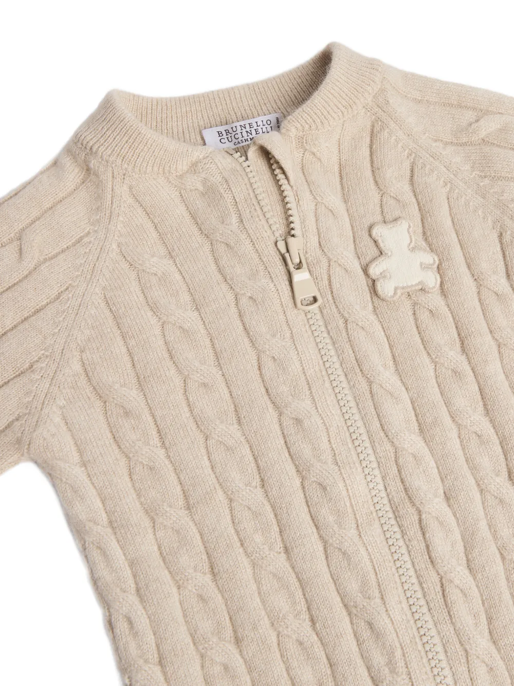 Brunello Cucinelli Kids Bernie cable-knit sweater Beige