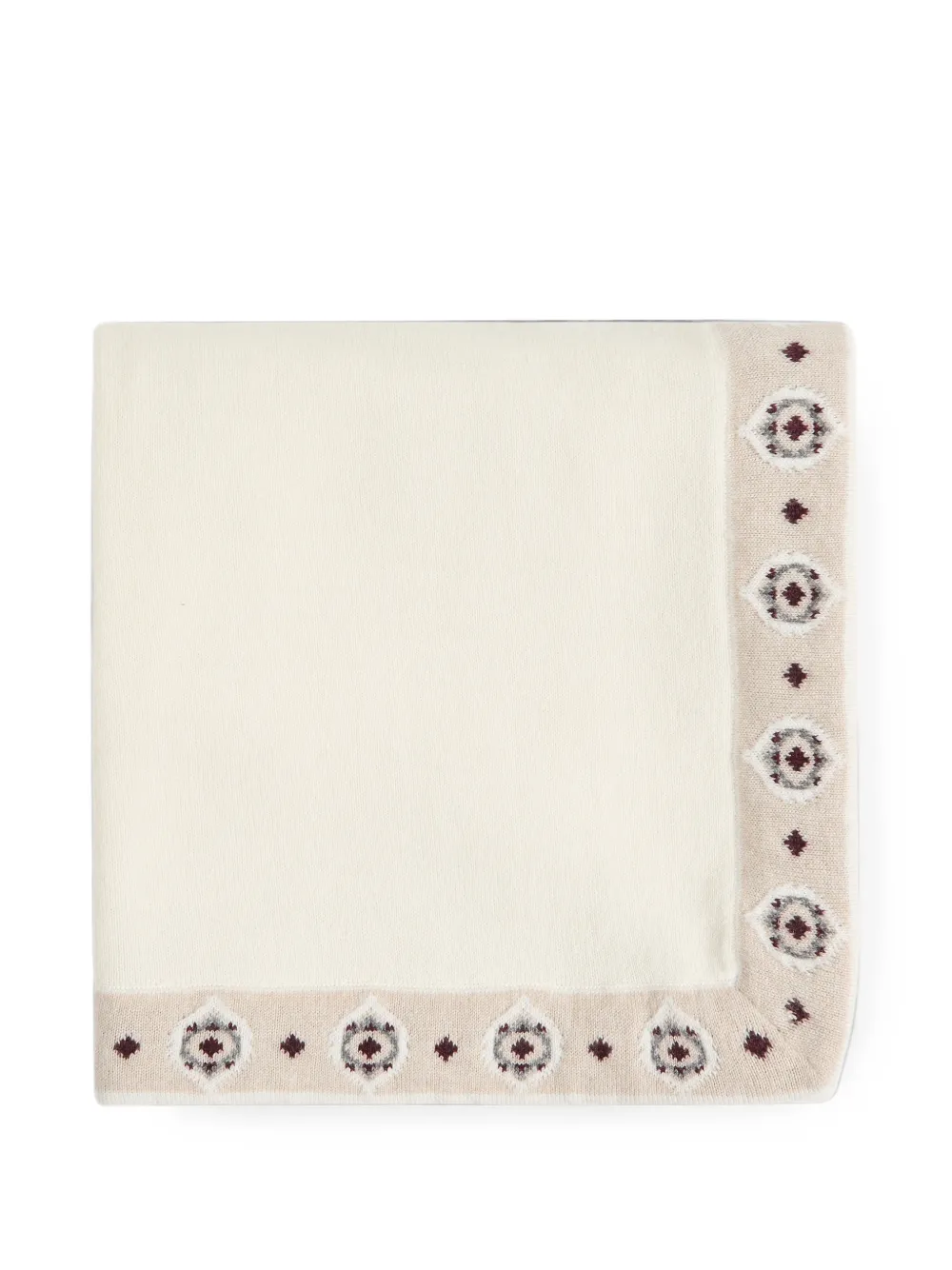 Brunello Cucinelli Kids Coperta Baby Bernie in maglia a intarsi - Toni neutri