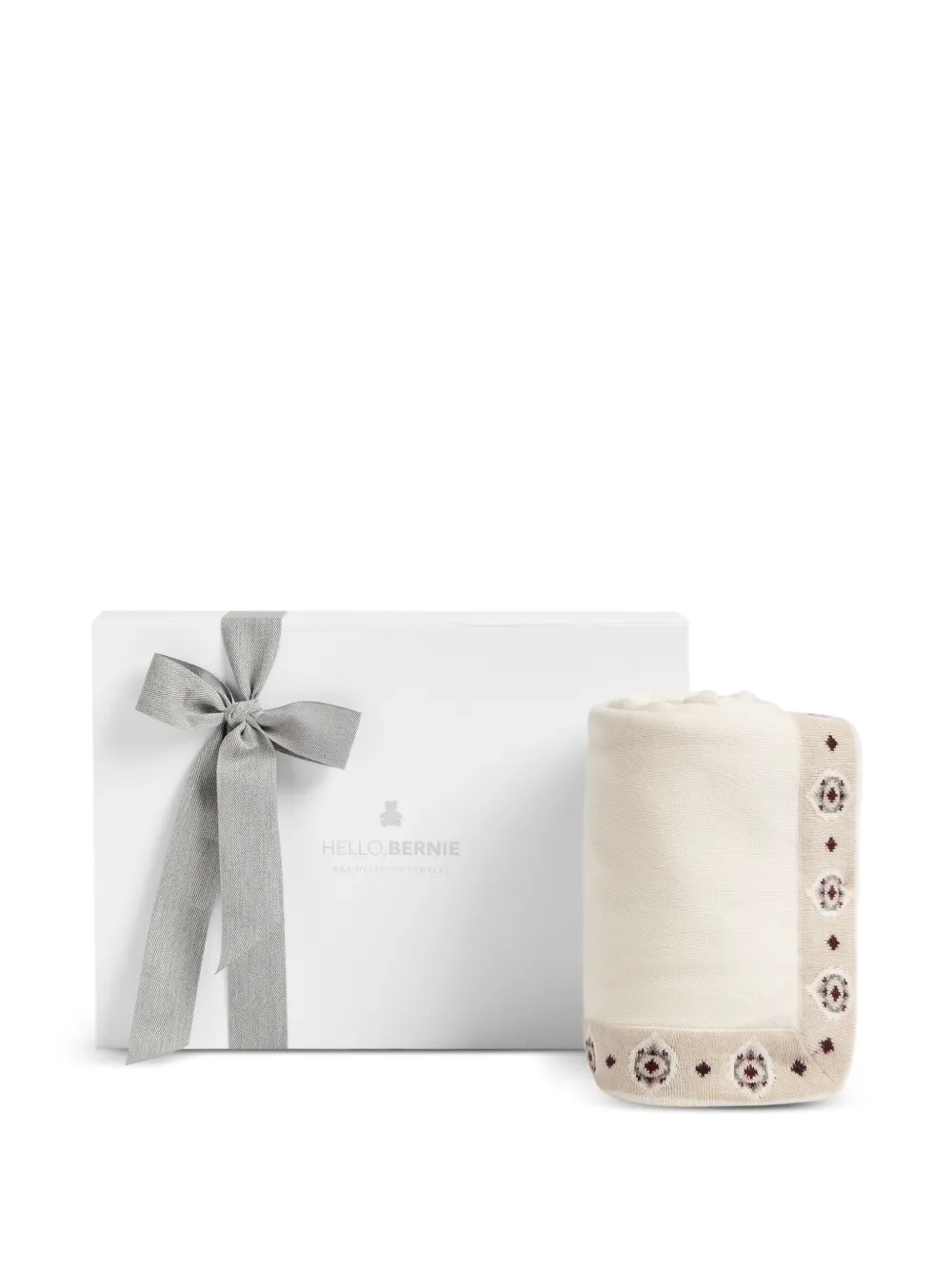 Brunello Cucinelli Kids Baby Bernie intarsia-knit blanket Beige