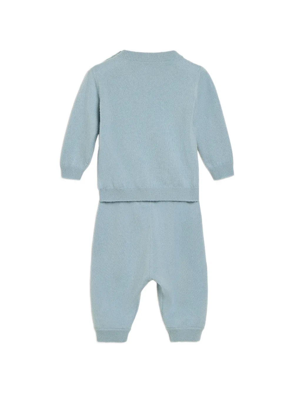 Brunello Cucinelli Kids Baby Bernie cashmere sweater trousers set Blauw