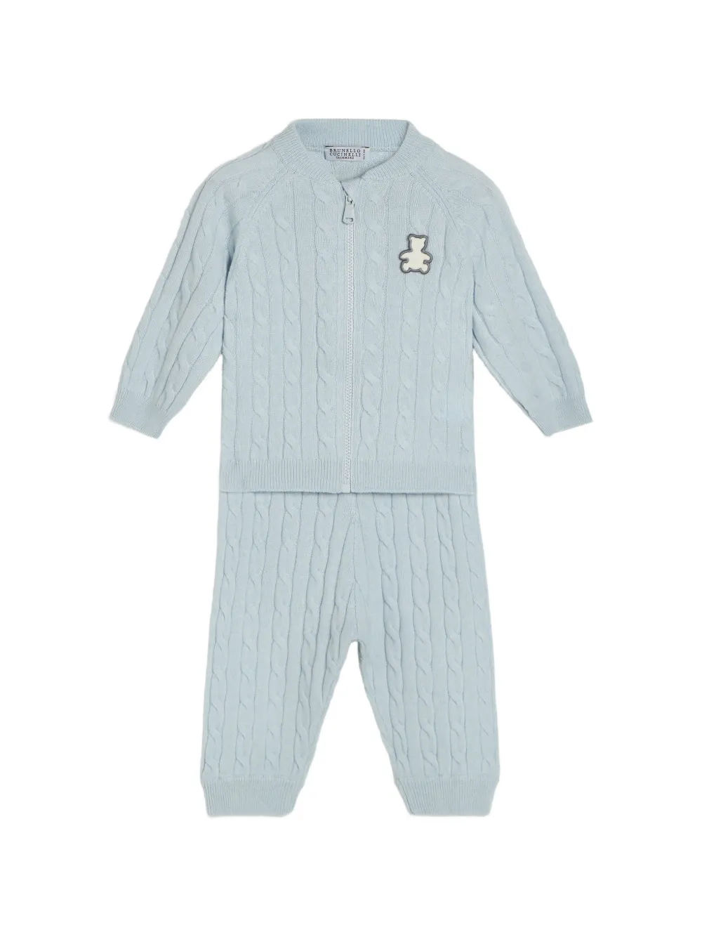 Brunello Cucinelli Kids Bernie cable-knit sweater Blauw