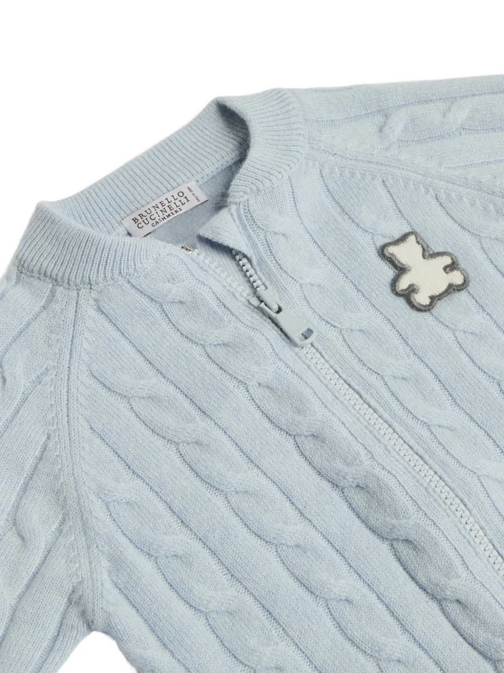 Brunello Cucinelli Kids Bernie cable-knit sweater Blauw