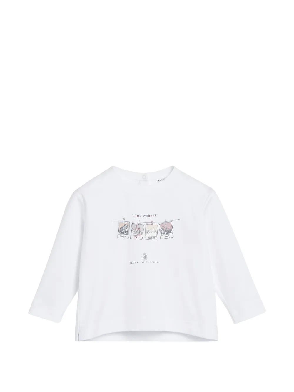 Brunello Cucinelli Kids T-shirt Baby Bernie con stampa grafica - Bianco