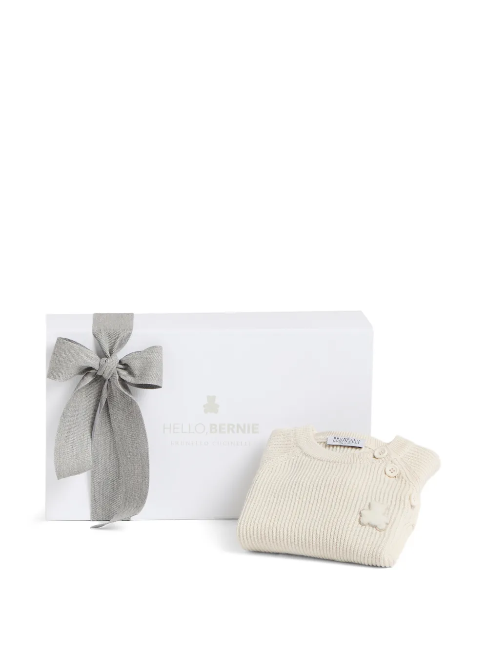 Brunello Cucinelli Kids English-rib Baby Bernie sweater Beige