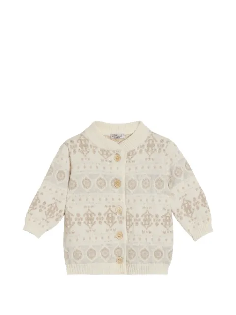 Brunello Cucinelli Kids スパークリング ジャカード カシミア カーディガン