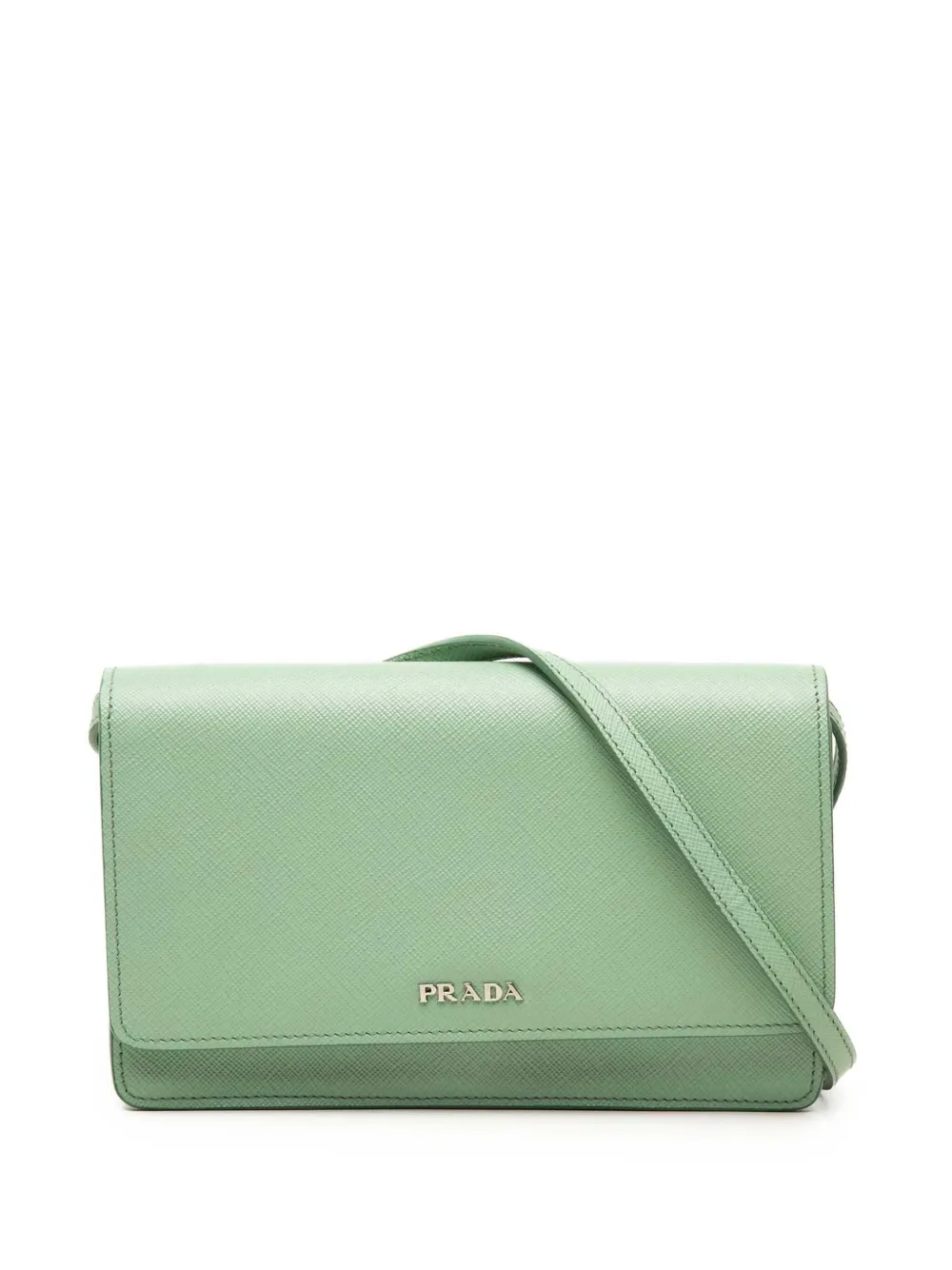 Prada Pre-Owned 2010-2026 Saffiano Wallet on Strap crossbody bag - Verde