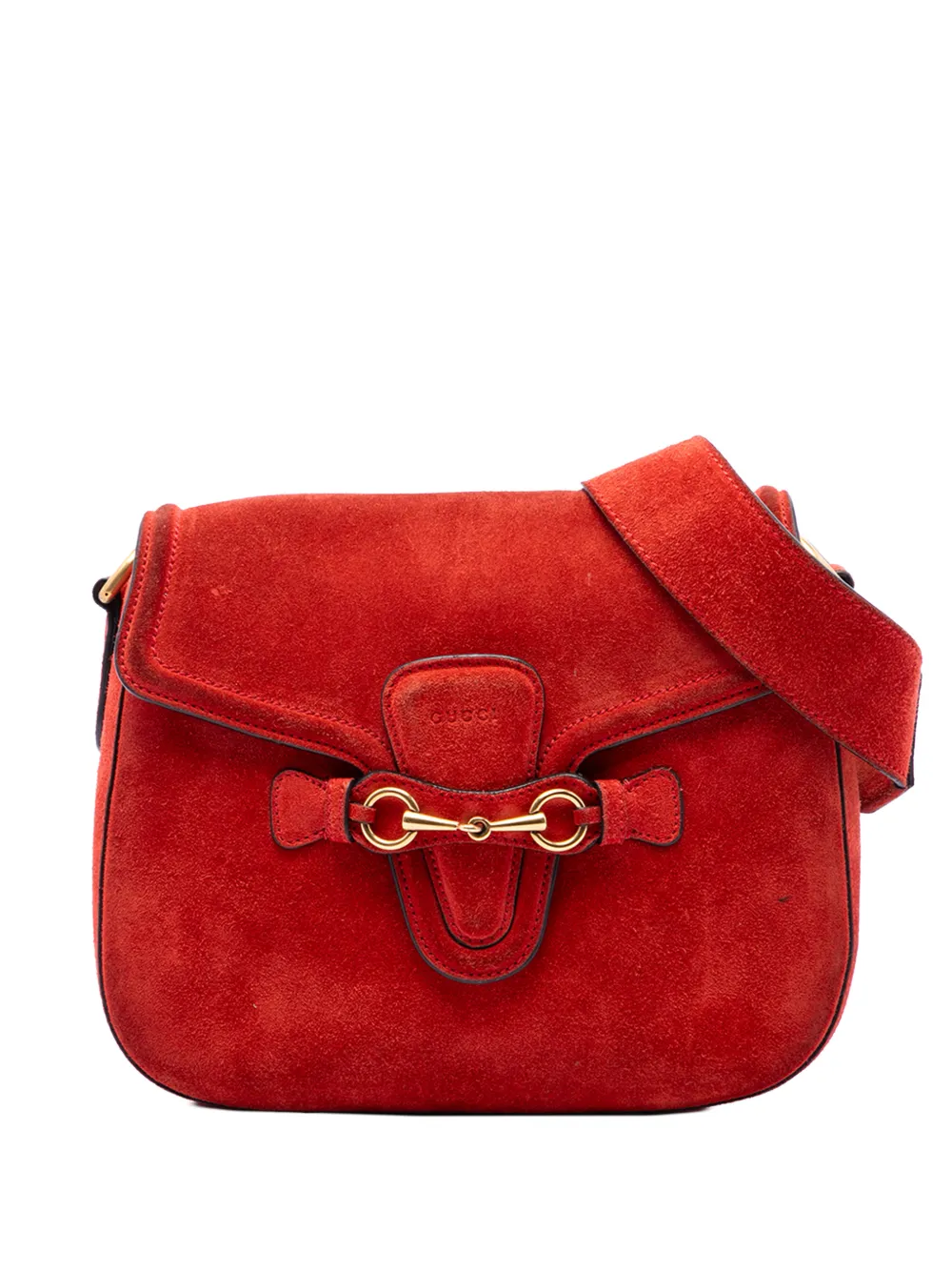 Gucci Pre-Owned 2016-2026 Medium Suede Lady Web crossbody bag - Rosso