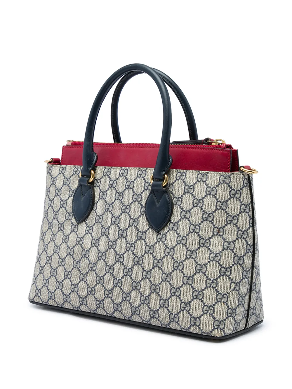 Pre-owned Gucci 2016-2026 Gg Supreme Linea A Satchel In Neutrals