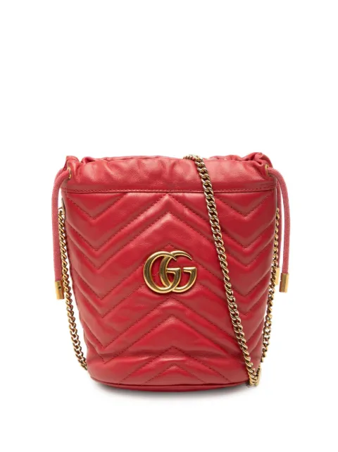 Gucci Pre-Owned 2016-2026 Small GG Marmont Matelasse Calfskin bucket bag