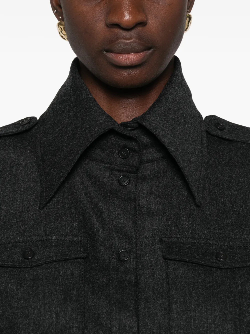 KHAITE Emiel blouse met korte mouwen Grijs