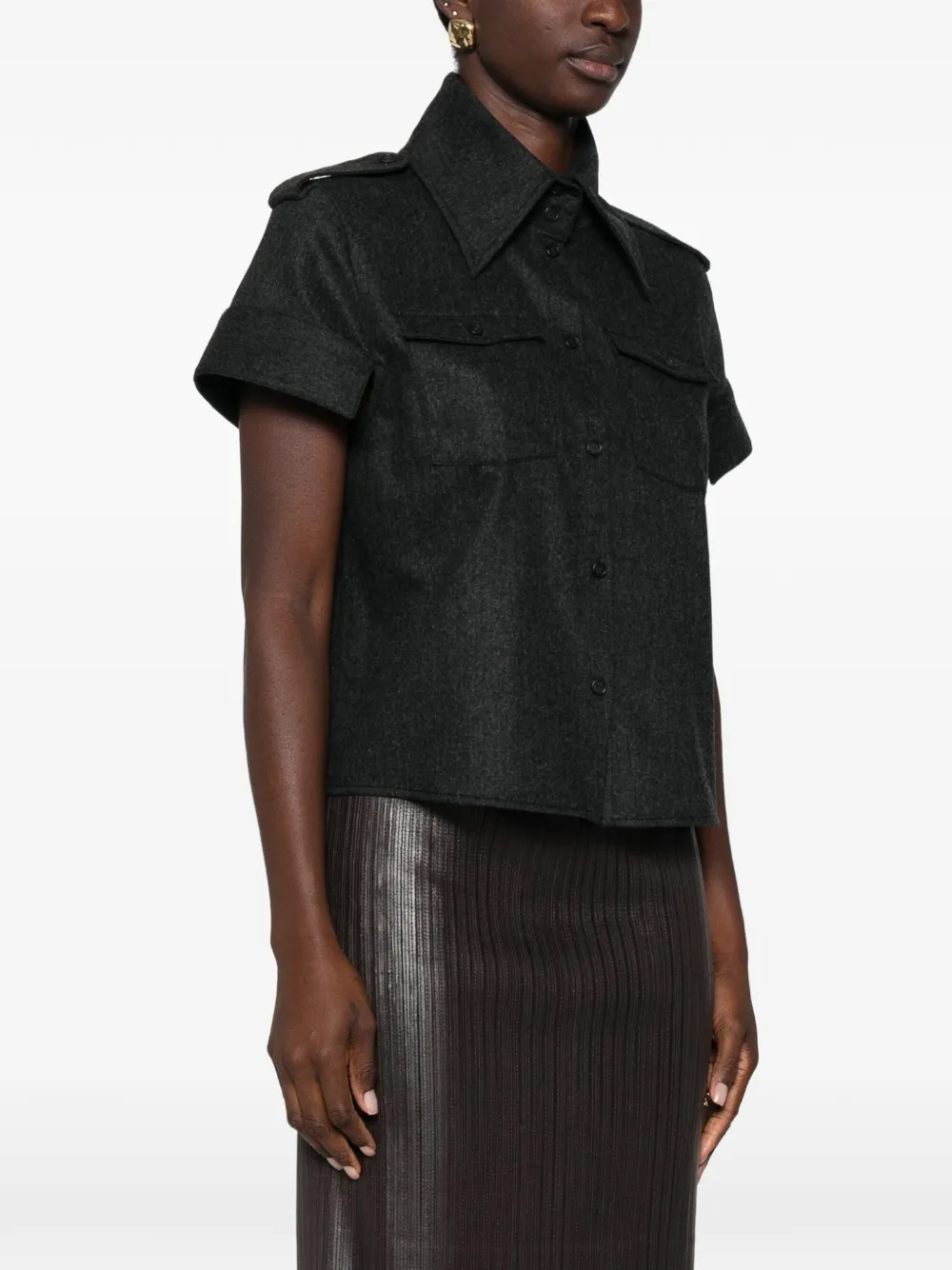 KHAITE Emiel blouse met korte mouwen Grijs