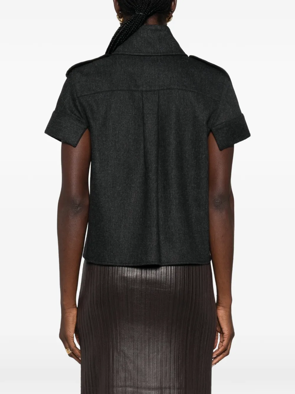 KHAITE Emiel blouse met korte mouwen Grijs