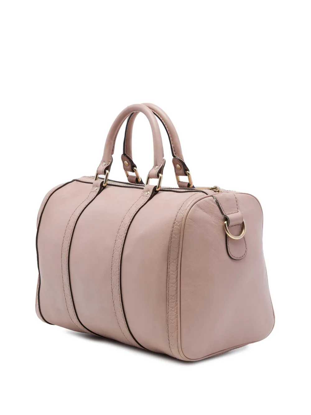Pre-owned Gucci 2016-2026 Medium Microssima Trimmed Calfskin Joy Boston Bag Satchel In Brown