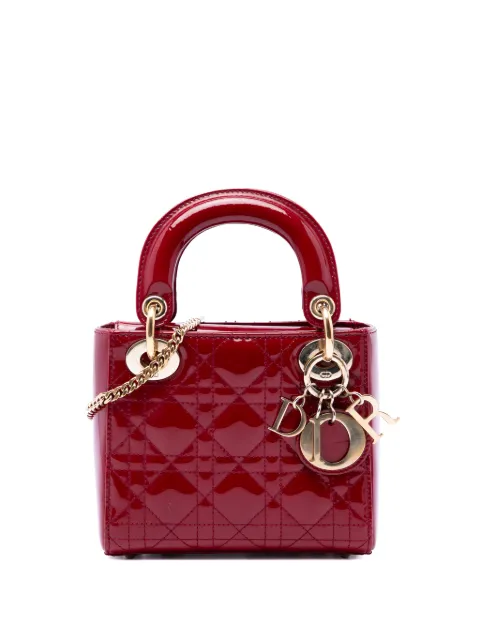 Christian Dior Pre-Owned 2018 Mini Patent Cannage Lady Dior satchel