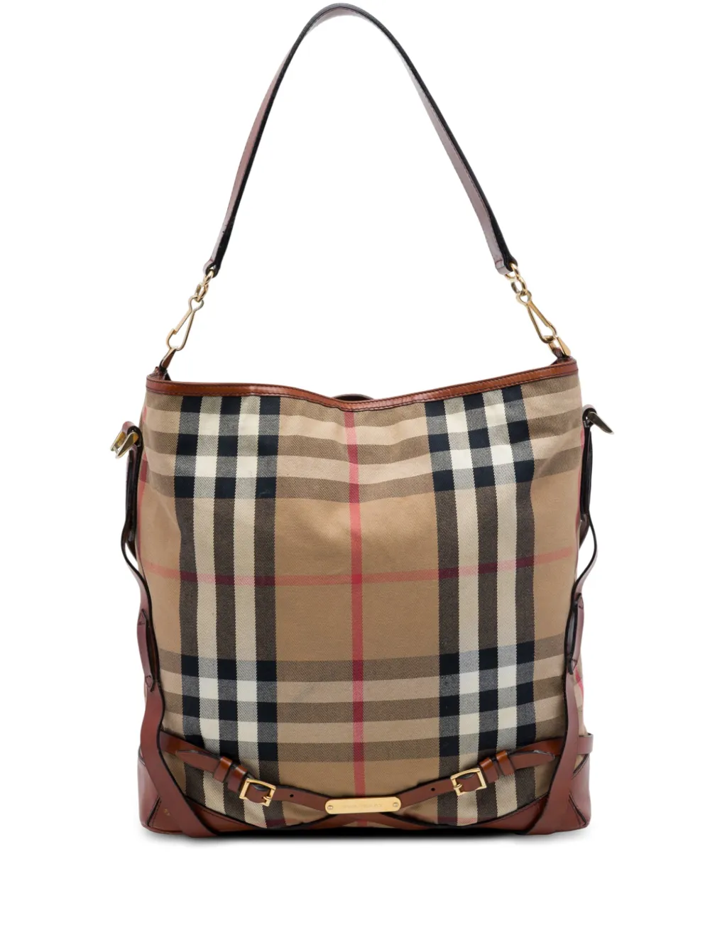 Burberry Pre-Owned 2000-2017 House Check Canvas Gosford Bridle satchel - Toni neutri