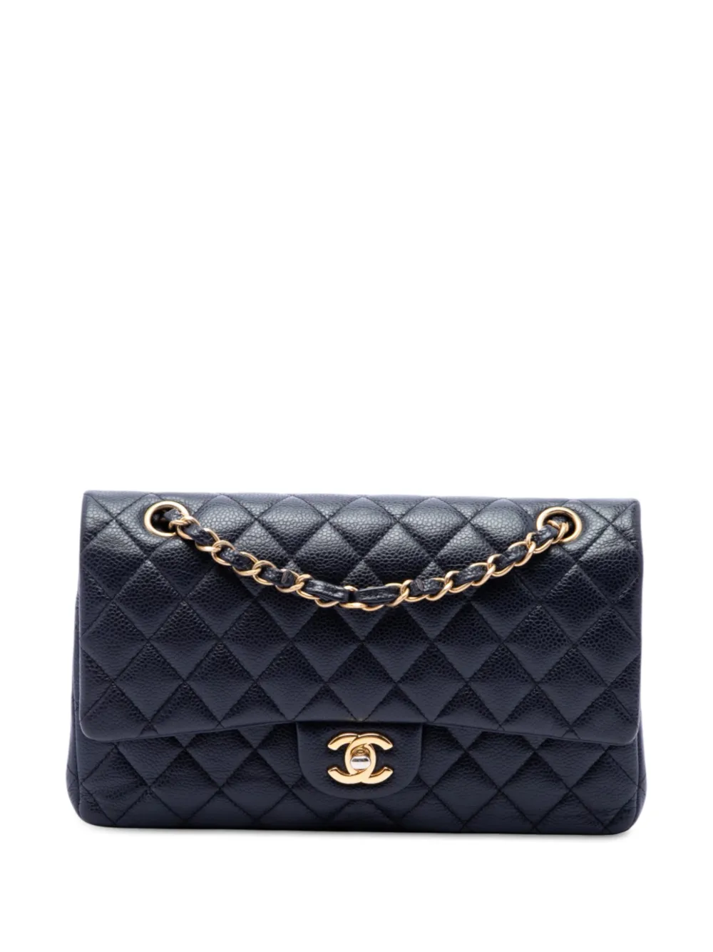 CHANEL Pre-Owned 2016-2017 Medium Classic Caviar Double Flap shoulder bag - Blu