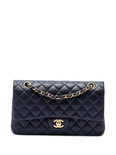 CHANEL Pre-Owned Borsa a spalla classica Double Flap media in pelle Caviar 2016-2017