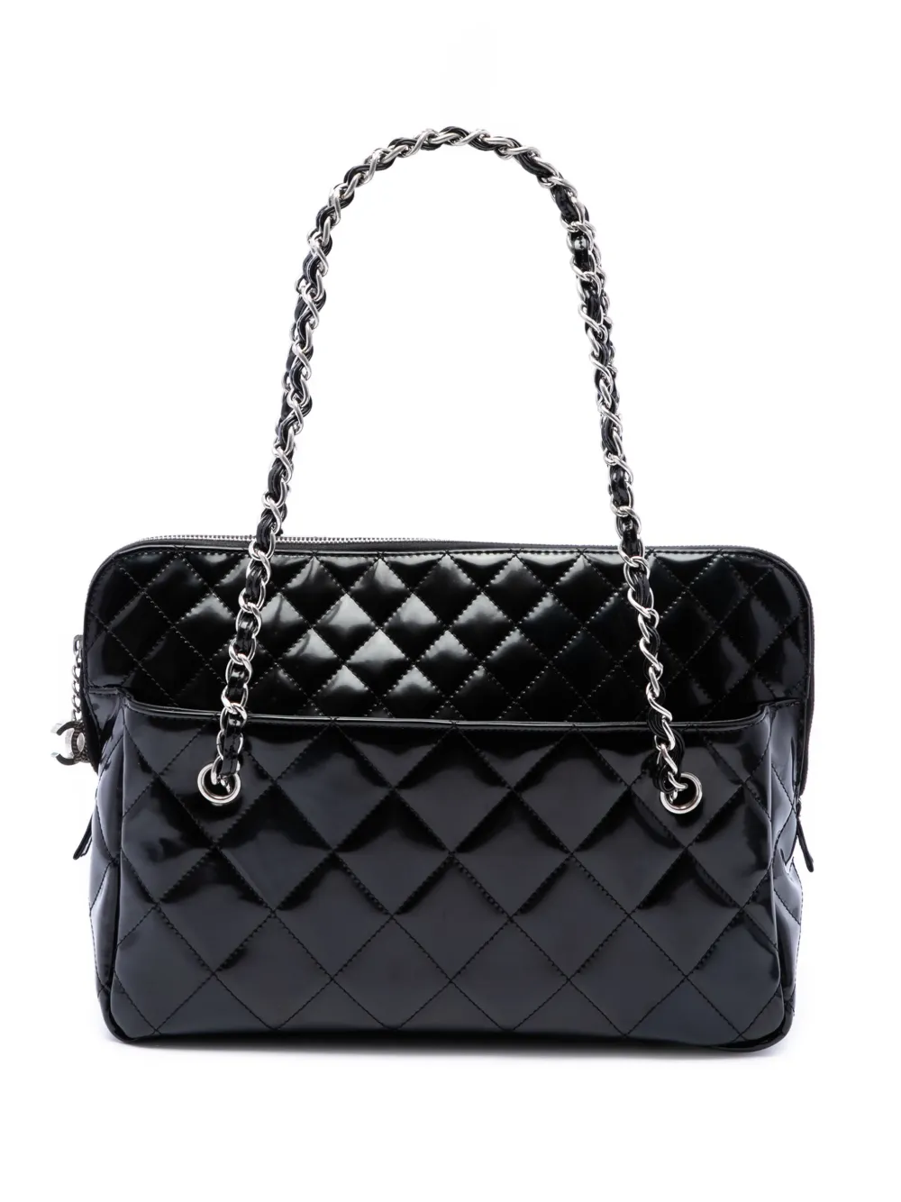 CHANEL Pre-Owned 2010-2011 Large Quilted Patent In The Business tote bag - Nero
