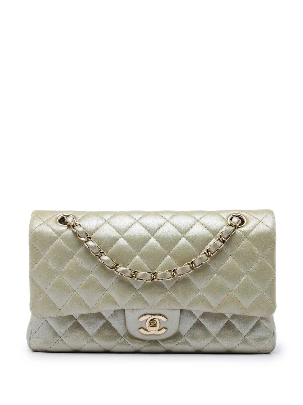 CHANEL Pre-Owned 2011 Medium Classic Iridescent Lambskin Double Flap shoulder bag - Oro