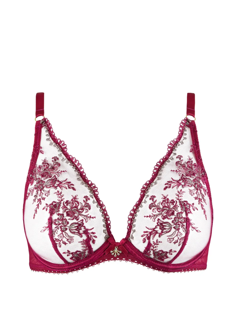 Aubade Reggiseno Trésor Infini con ricamo a fiori - Rosso