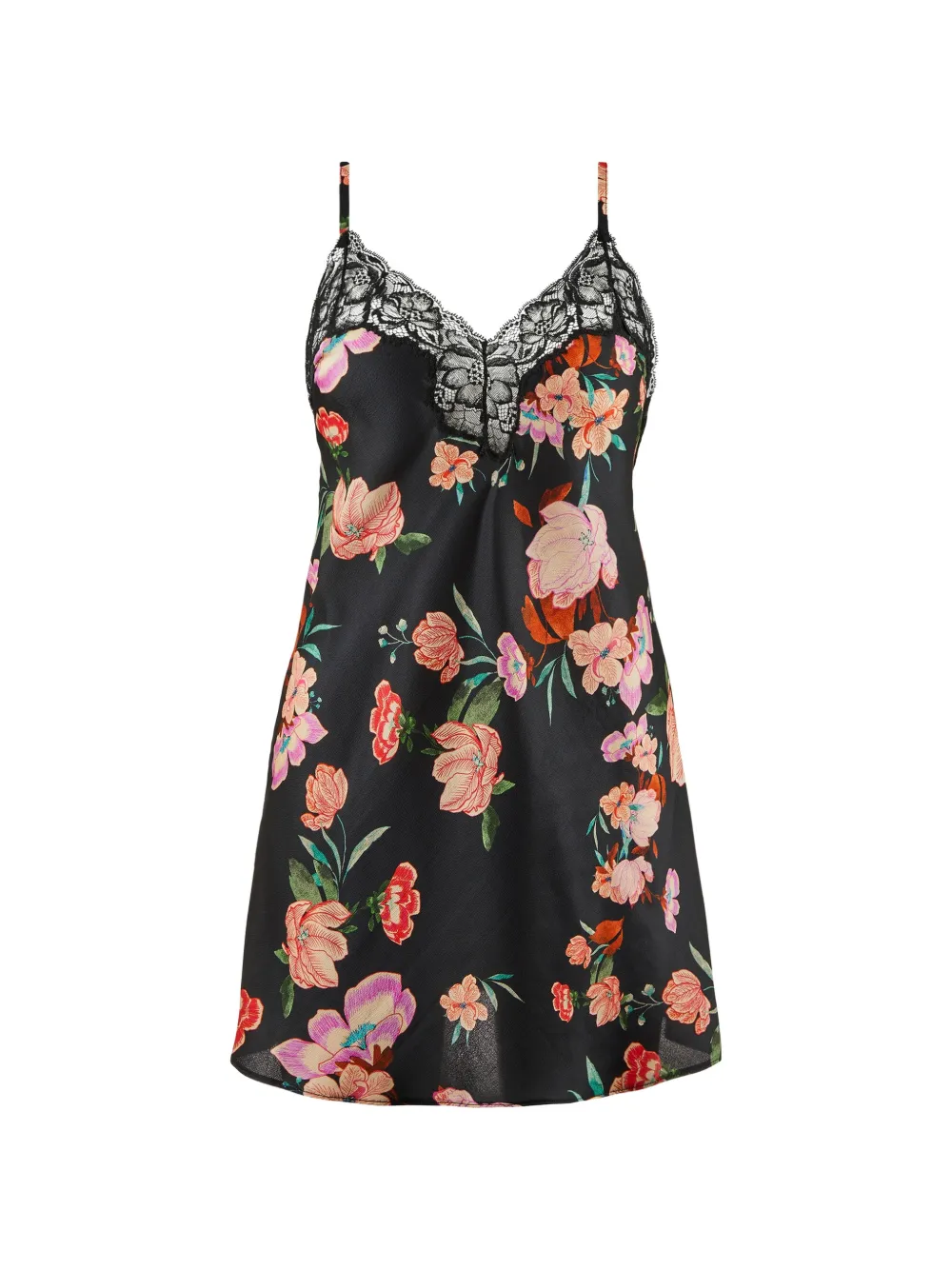 Aubade Sweet Folk Nachthemd mit Blumenprint - Schwarz