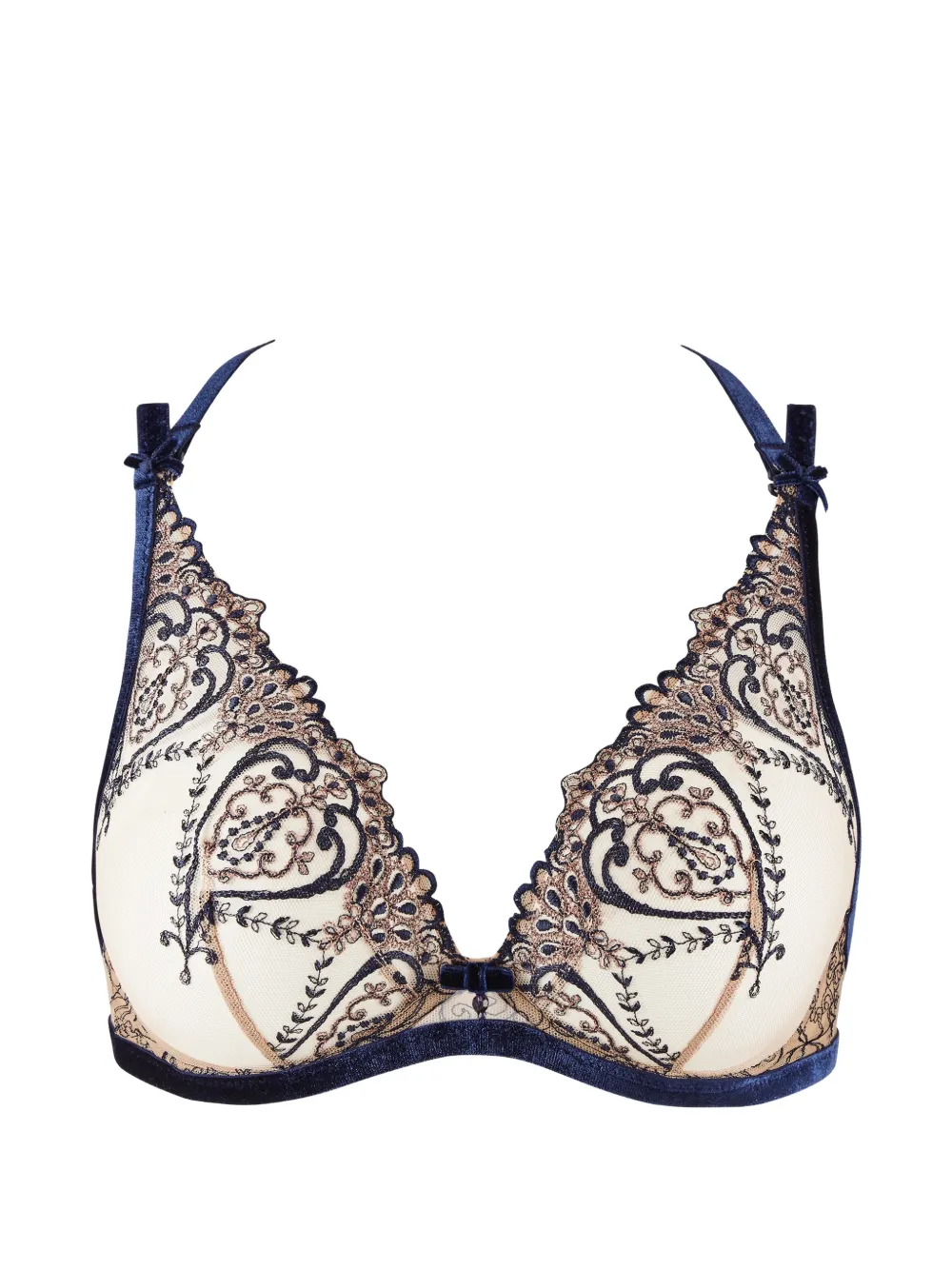 Aubade Reggiseno Coeurs Enlacés con ricamo - Blu