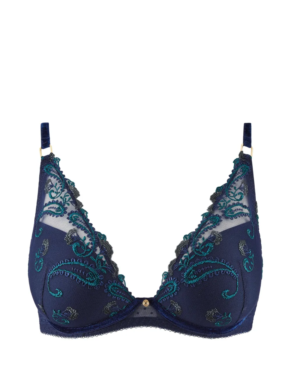 Aubade Velvet Memories embroidered plunge bra