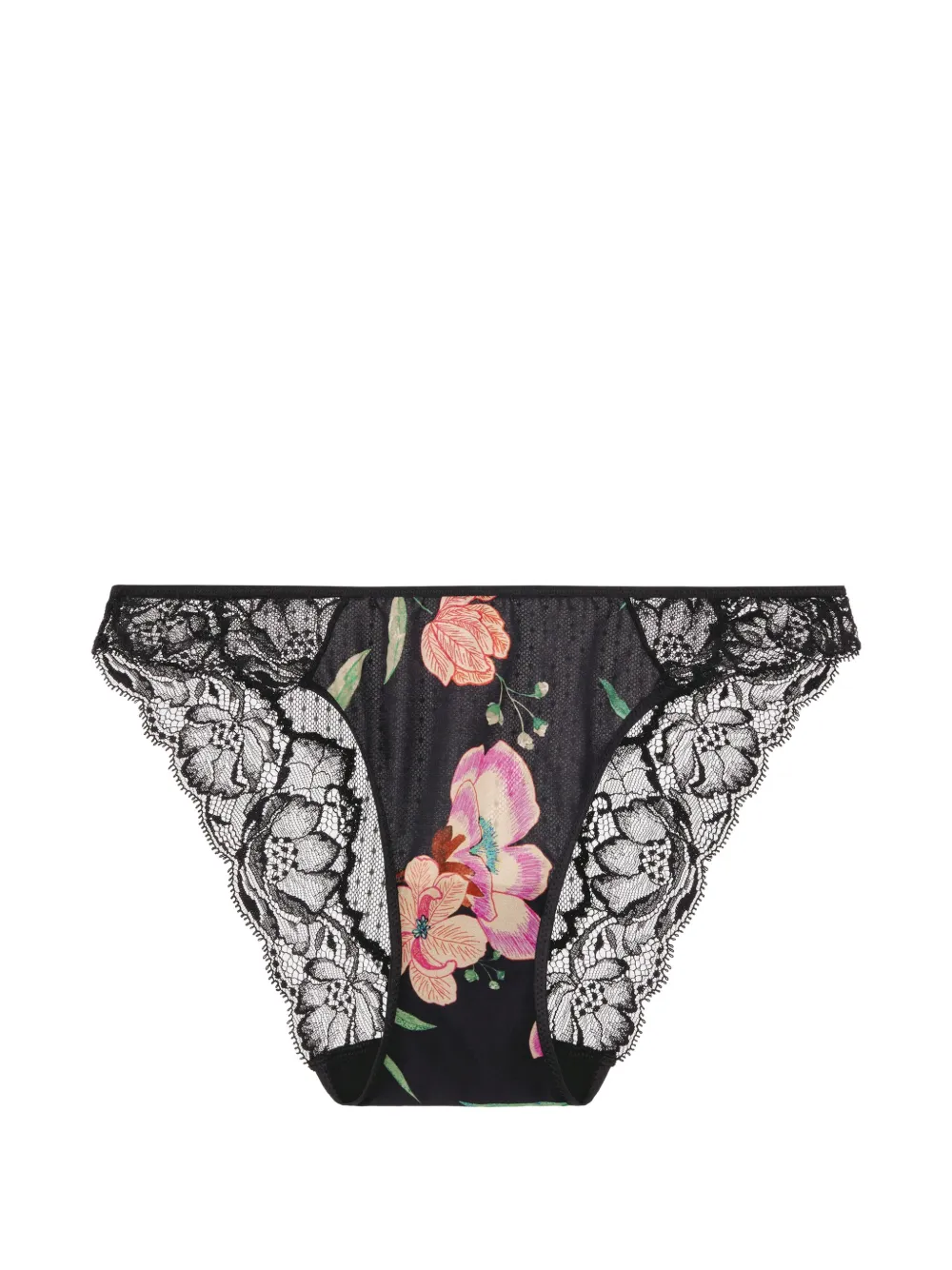 Aubade Slip Sweetfolk a fiori - Nero
