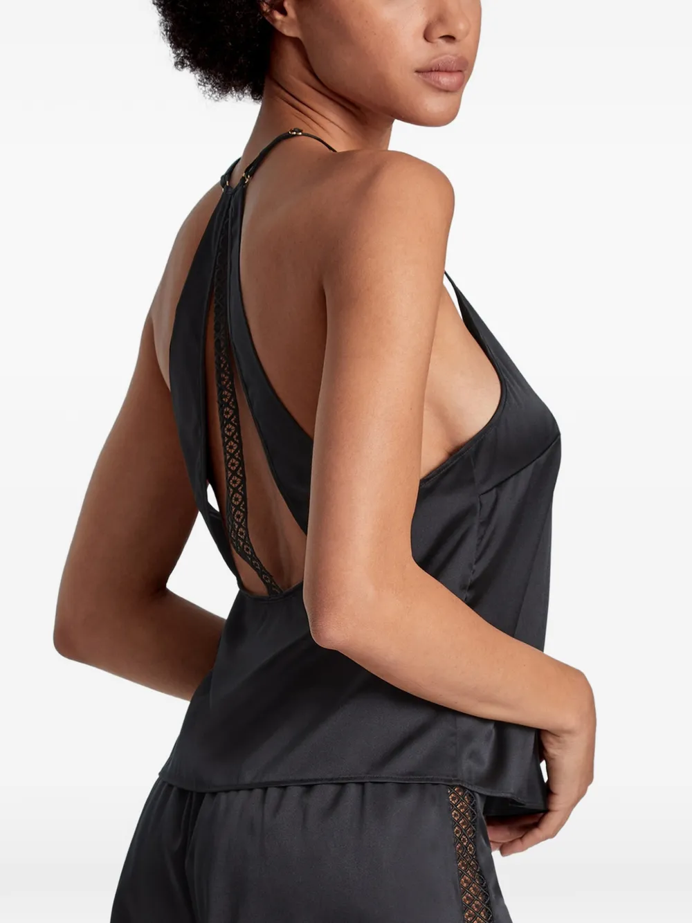 Aubade Silk Desire pyjamabroek met kanten inzetstuk Zwart
