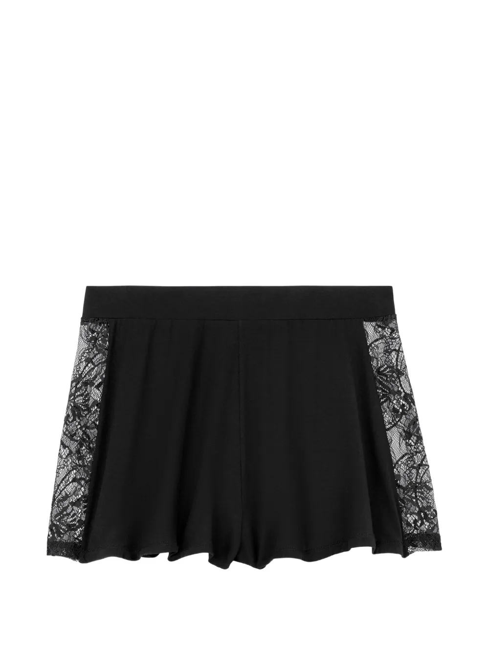 Aubade short de pyjama Lazy Days bordé de dentelle - Noir