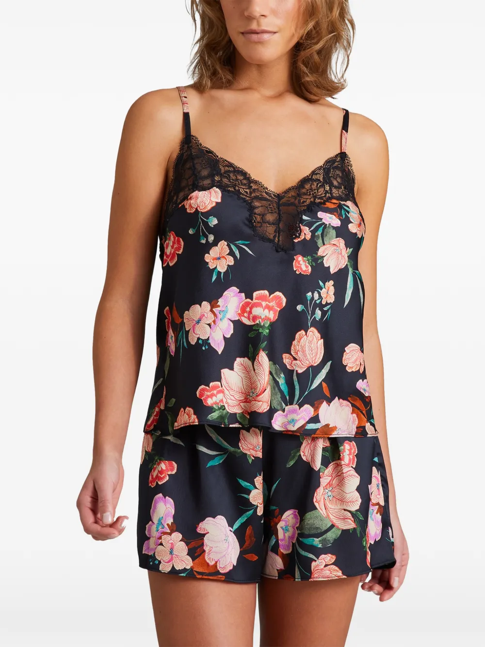 Aubade Sweet Folk shorts met bloemenprint Zwart
