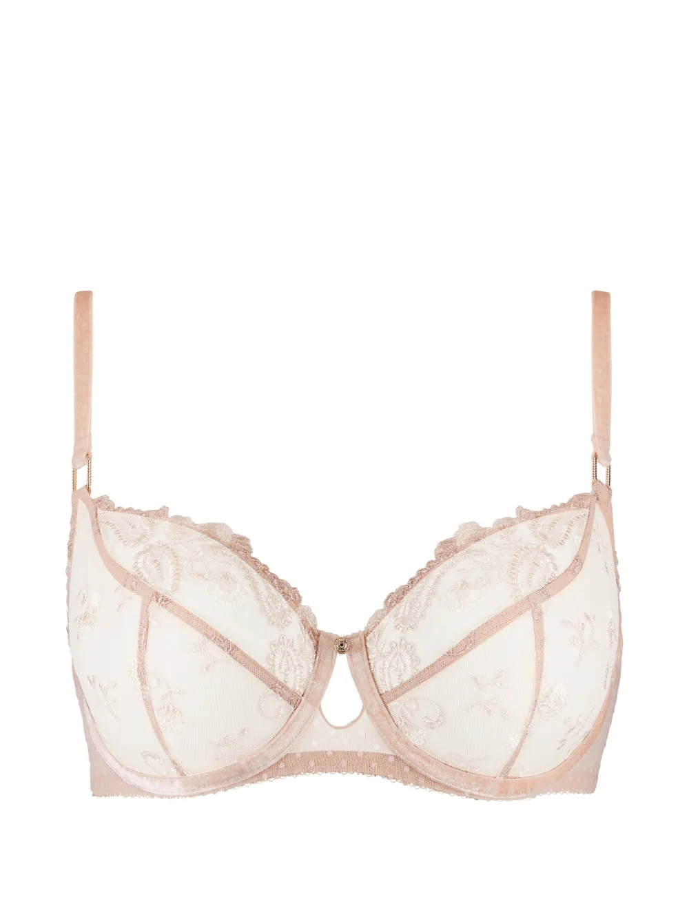 Aubade Velvet Memories lace-embroidered bra - Toni neutri