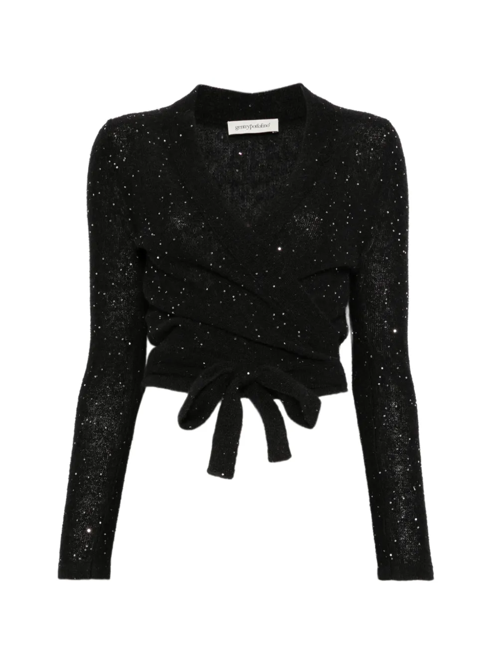 Gentry Portofino sequin-embellished wrap cardigan