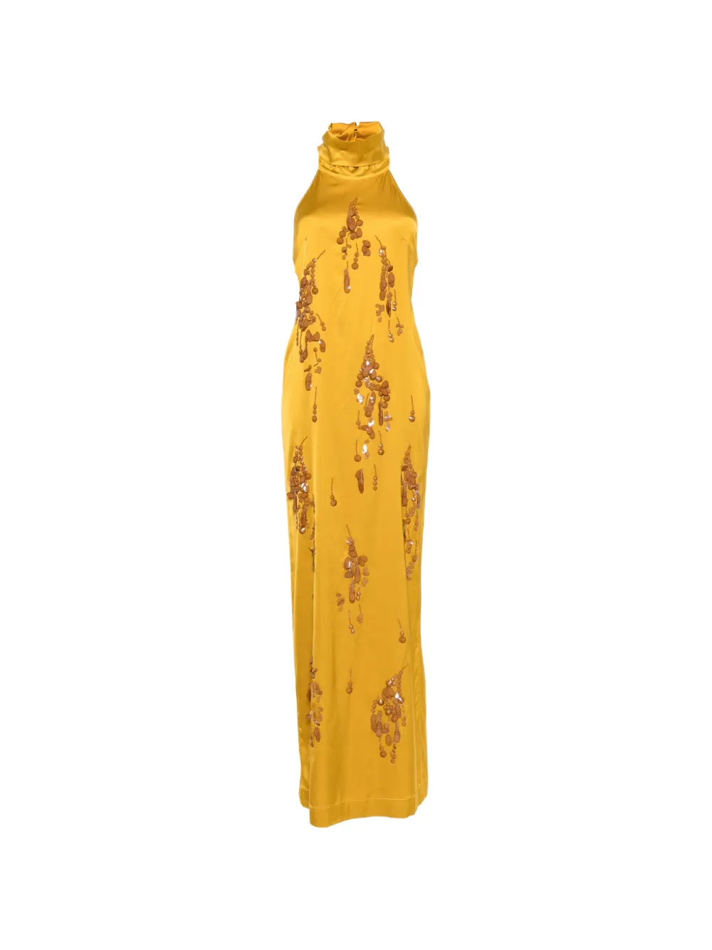 DES PHEMMES sequin-embellished backless maxi dress - Or DES PHEMMES sequin-embellished backless maxi dress - Or