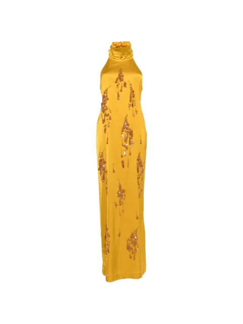 DES PHEMMES sequin-embellished backless maxi dress