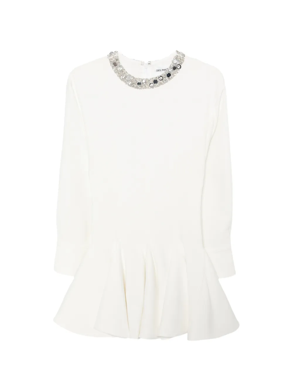 DES PHEMMES embellished flared mini dress - Bianco