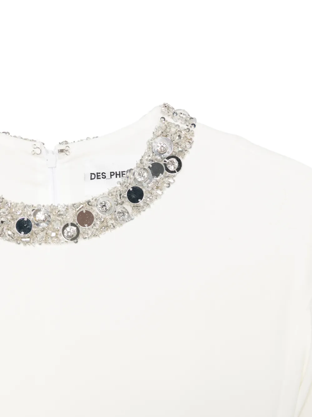 DES PHEMMES embellished flared mini dress Wit