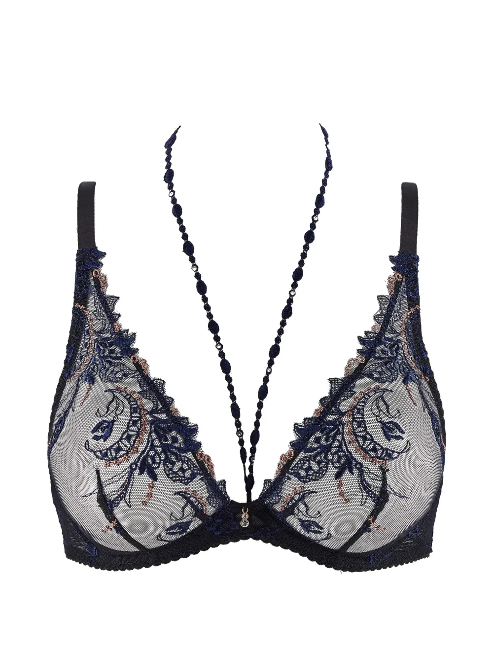 Aubade Reggiseno a triangolo Amour Précieux con ricamo a fiori - Nero